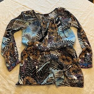 Hale Bob Floral and Fern Leaf Print Romper